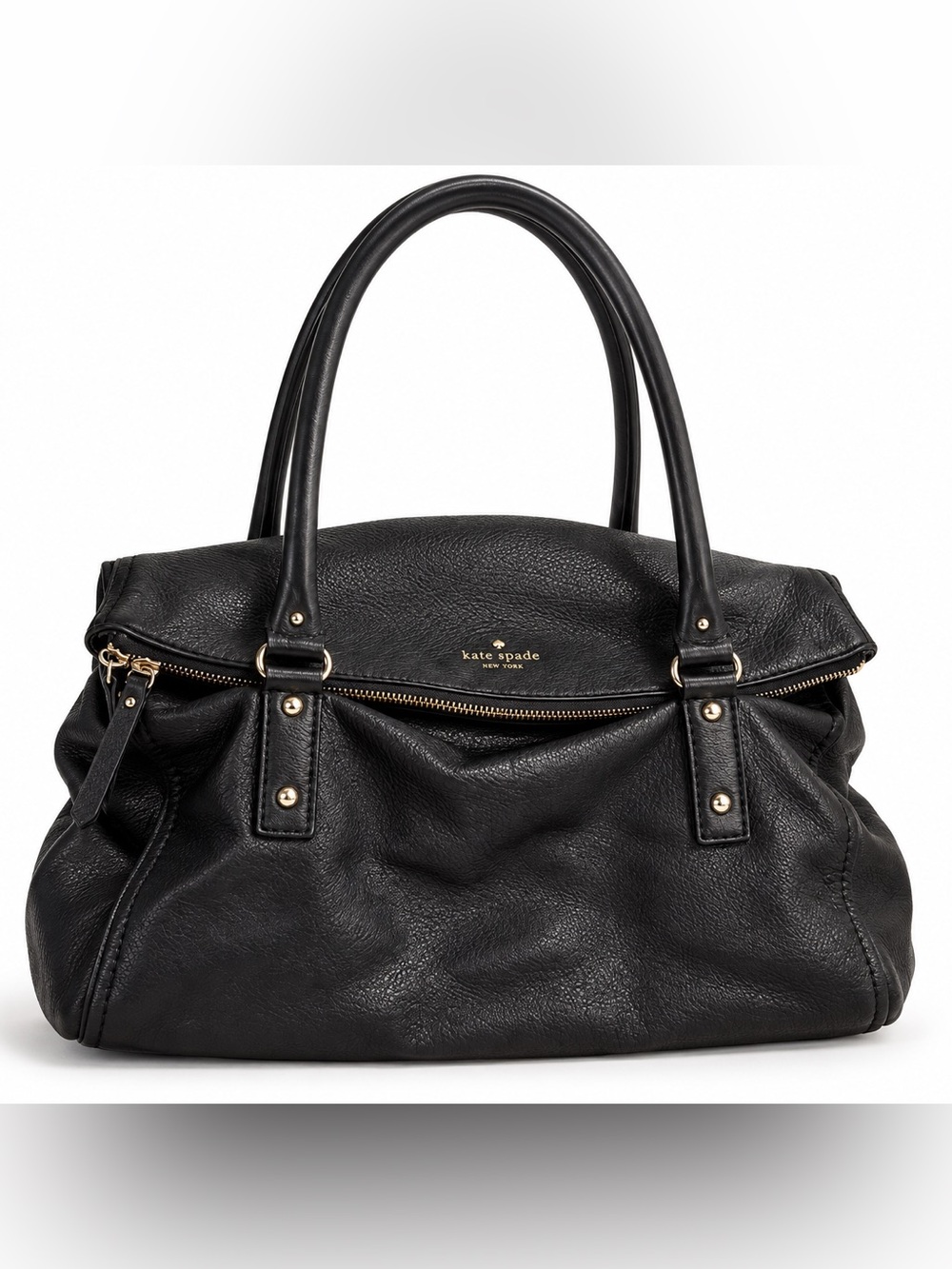 Kate Spade Cobble Hill Leslie Large Black Pebbled Leather Satchel $428